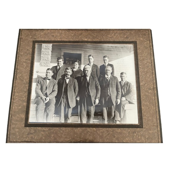 Other - VINTAGE Matted 8X10 Black and White PHOTOGRAPH -  TOWN LEADERS ON THE PORCH